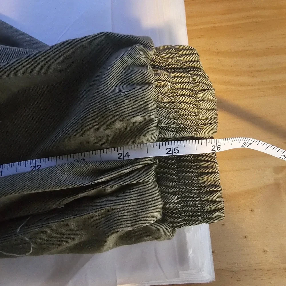 VIP Jeans Womens Olive Green Cargo Jogger Pants High Rise Utility Twill Sz 15/16